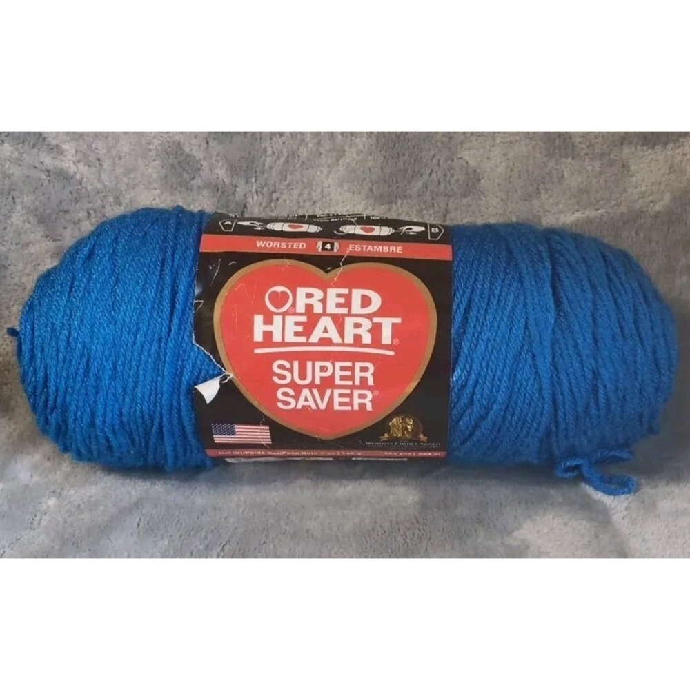 Red Heart Super Saver Acrylic Yarn Blue 364 Yards Skein‎ 7 oz 4 Ply E300 0886